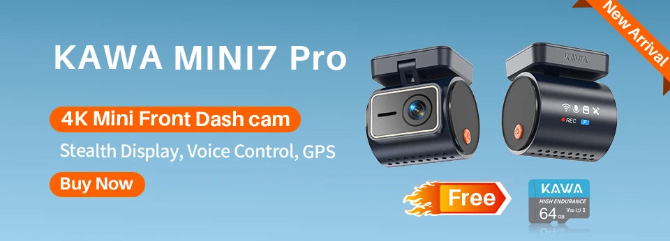 KAWA Mini 3 WiFi Dash Cam - Wireless Night Vision Car DVR