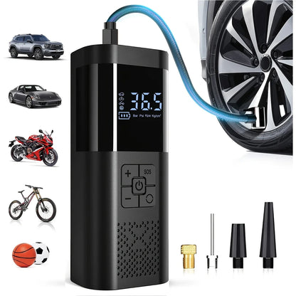 Portable Tire Inflator - 12V Cordless Air Compressor