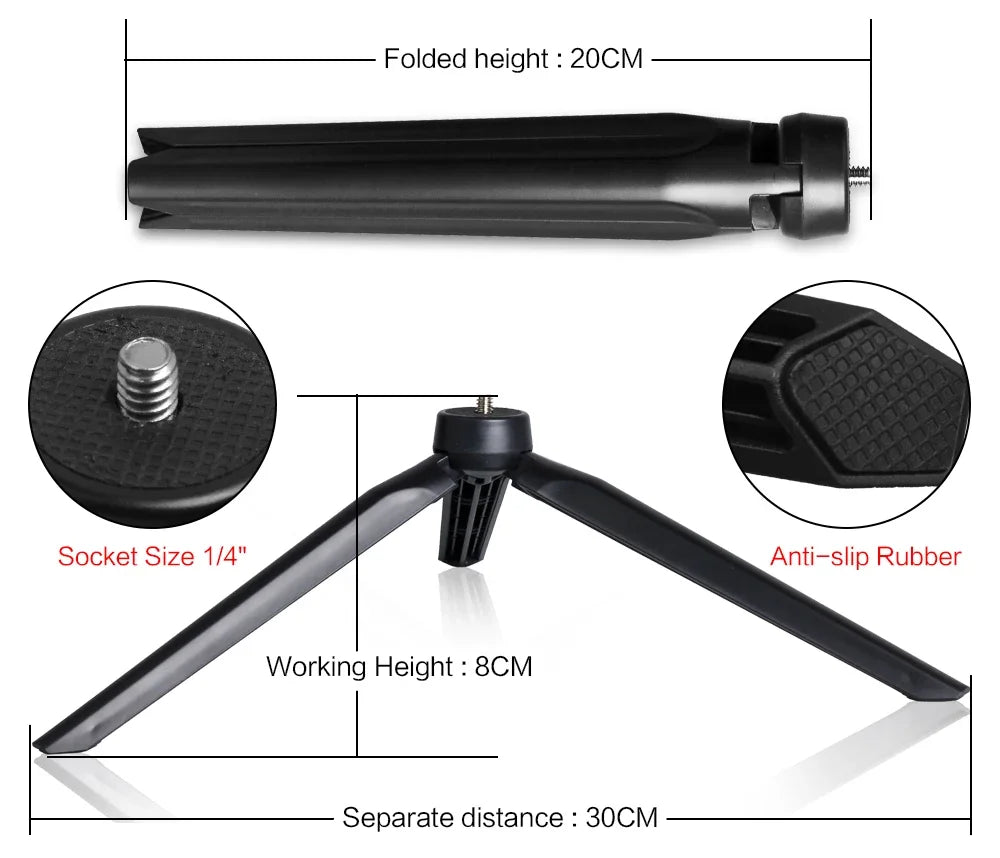 LED Ring Light - 10-Inch Tri-Color Tripod Kit