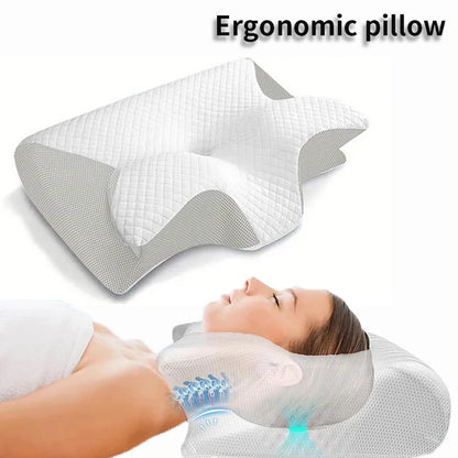 Memory Foam Travel Neck Pillow - Ergonomic 2-in-1