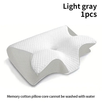 Memory Foam Travel Neck Pillow - Ergonomic 2-in-1