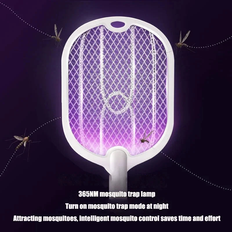 Electric Mosquito & Fly Swatter - 3-in-1 Bug Zapper