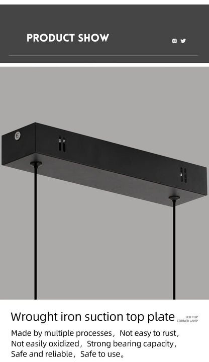 Modern Pendant Light - Linear LED Chandelier, Dining Room Light Fixture for Kitchen Island