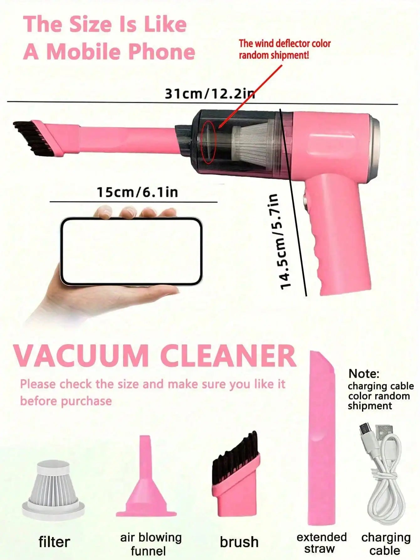 Cordless Handheld Vacuum Cleaner - Rechargeable