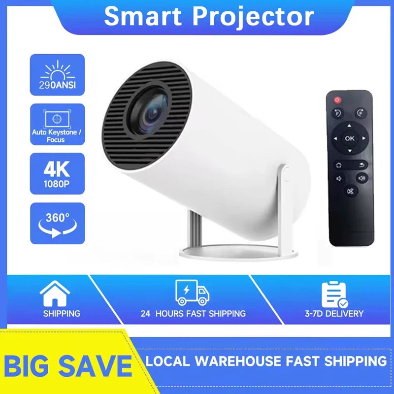HY300 Smart Portable Projector - 4K Support, Android