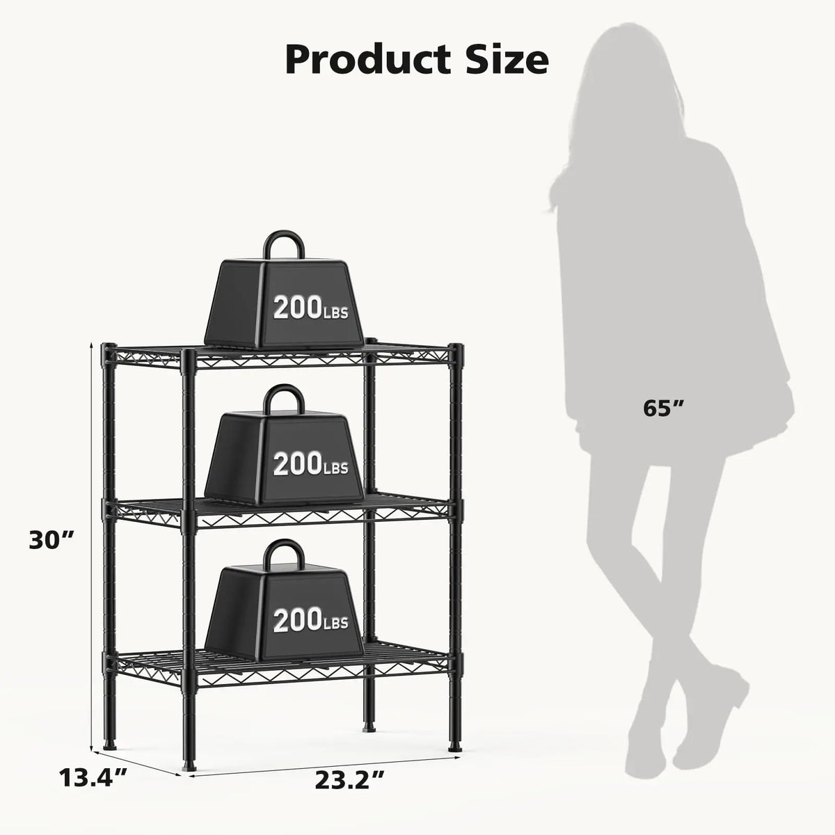 Wire Shelving Unit - 3 Tier Adjustable Metal Storage Rack