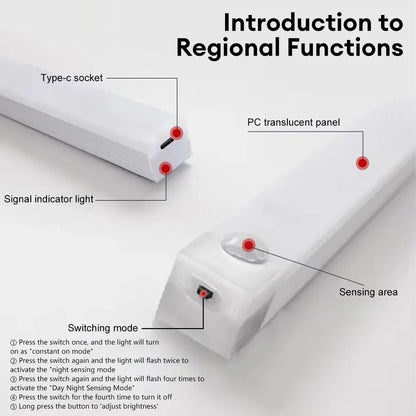 LED Motion Sensor Light - Rechargeable Smart Cabinet Lamp