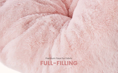 Saucer Chair - Foldable Faux Fur Dorm Room Chair (Pink)