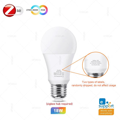 E27 Zigbee Smart LED Bulb
