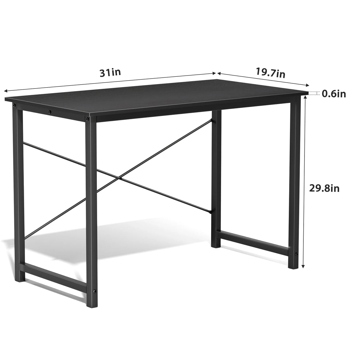 Computer Desk - Metal Frame Home Office Desk (31in Black)