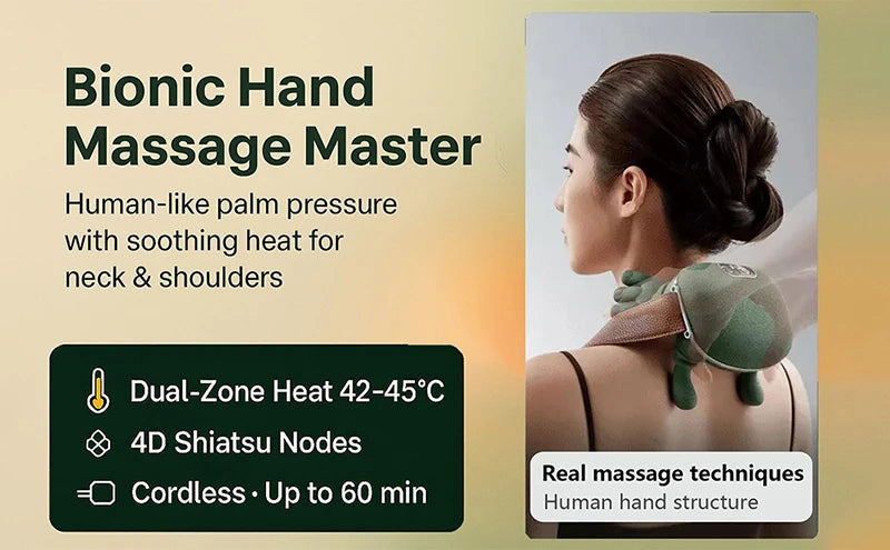 Neck & Shoulder Massager with Heat - Kneading Wrap