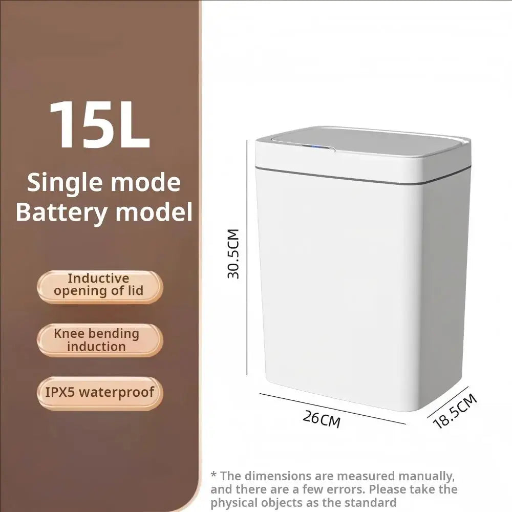 Touchless Sensor Trash Can - 15L Smart Bin