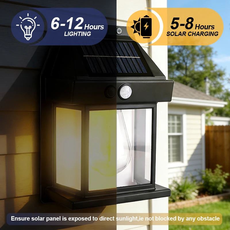 Solar Motion Sensor Outdoor Wall Lights - 2 Pack