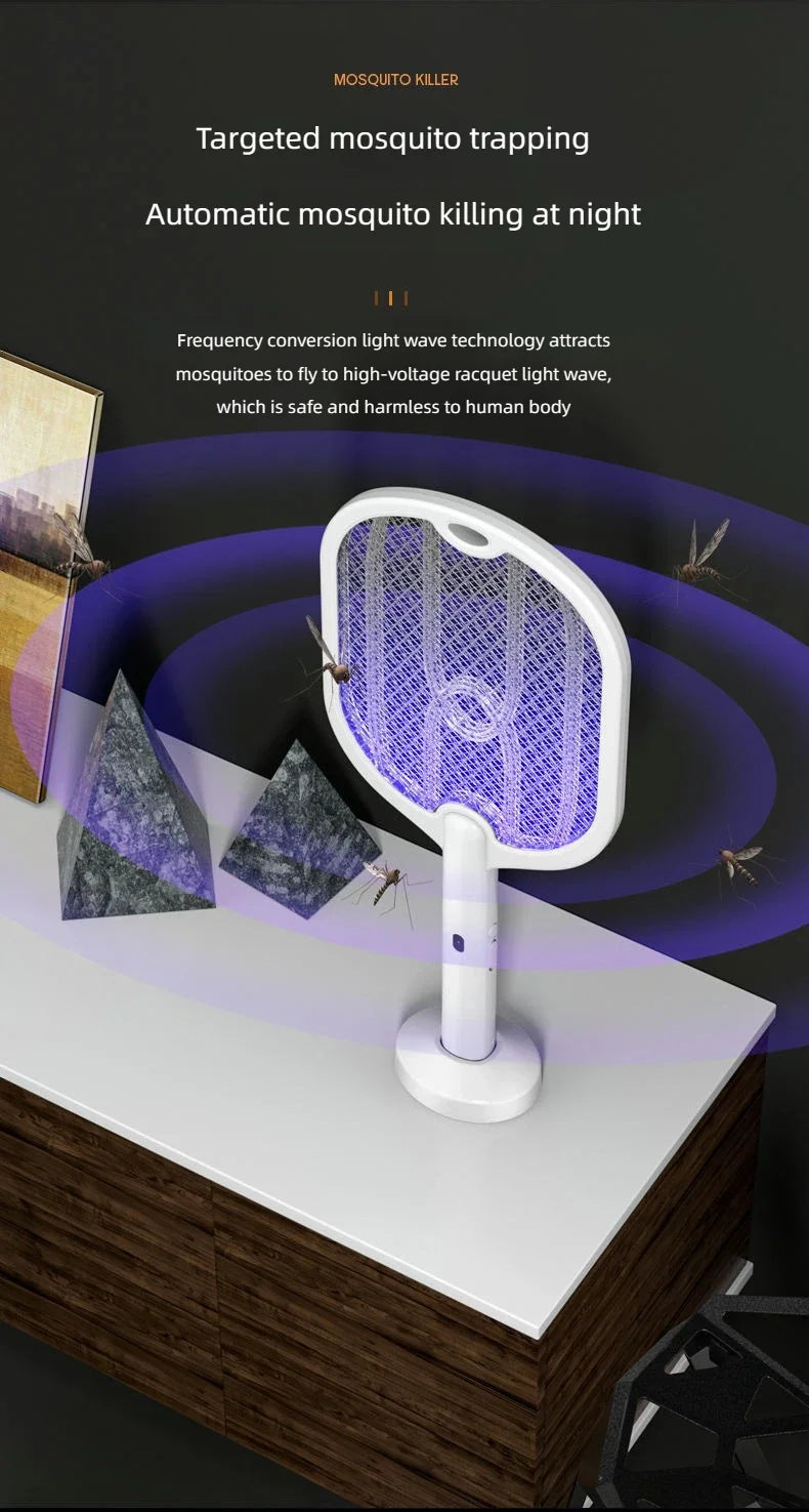 Electric Mosquito & Fly Swatter - 3-in-1 Bug Zapper