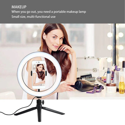 LED Ring Light - 10-Inch Tri-Color Tripod Kit