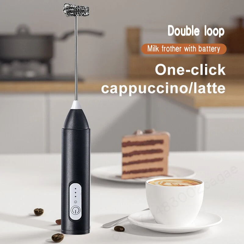 Rechargeable Electric Milk Frother - Handheld Coffee Whisk