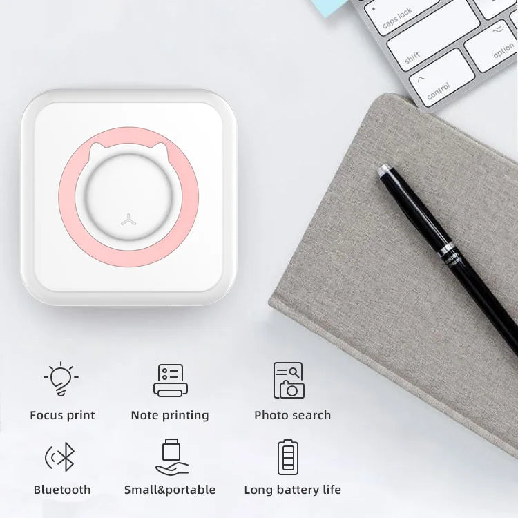 Portable Mini Thermal Printer - Wireless Bluetooth Photo & Label Printer