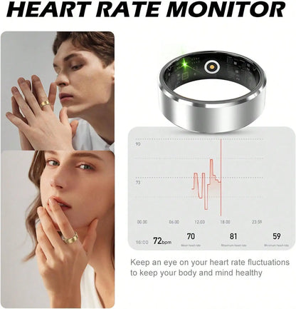 Smart Ring Fitness Tracker - Heart Rate, Sleep Tracking, IP68 Waterproof