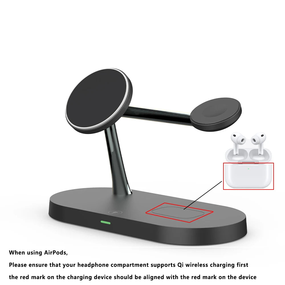 3-in-1 Wireless Charger Stand - Fast Charging Dock