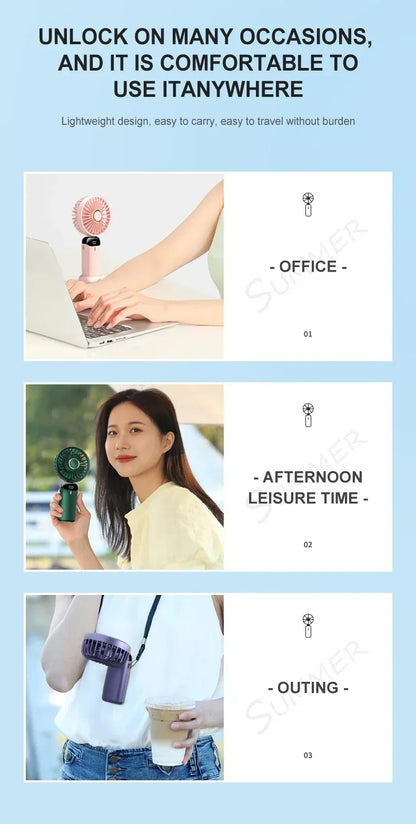 Handheld & Neck Fan - Rechargeable Bladeless Cooling Fan