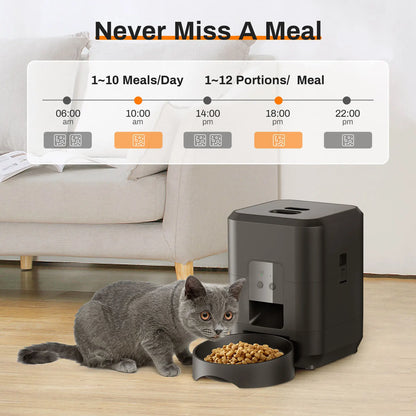 Smart Automatic Pet Feeder - Timed Cat & Dog Food Dispenser