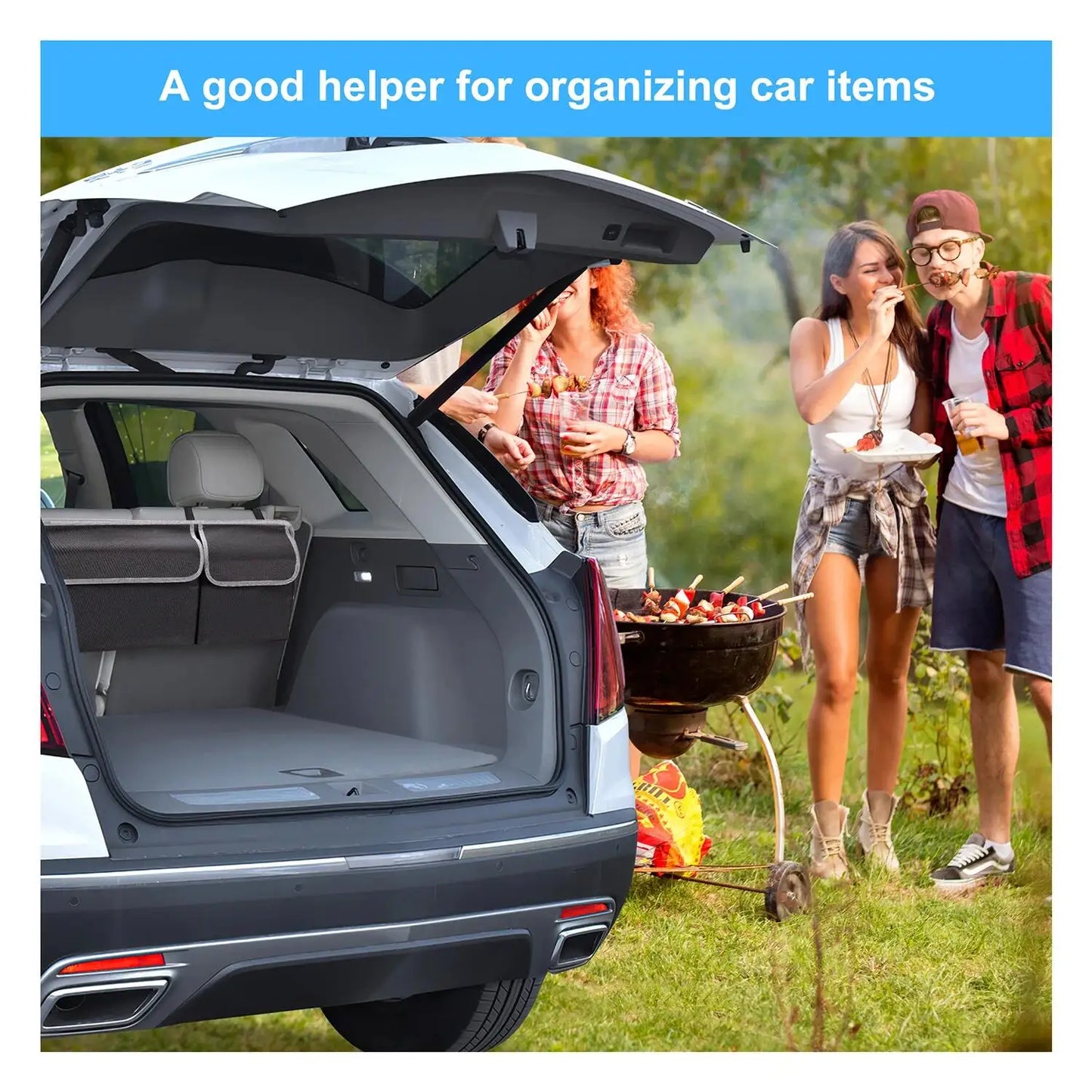Car Trunk Organizer - 2-in-1 Backseat & Cargo Storage Bag