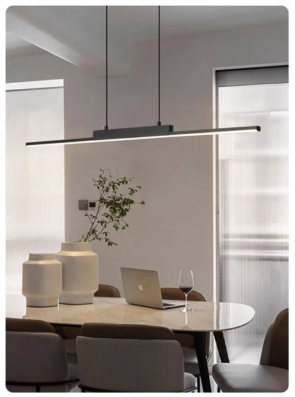 Modern Pendant Light - Linear LED Chandelier, Dining Room Light Fixture for Kitchen Island