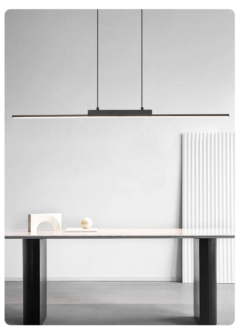 Modern Pendant Light - Linear LED Chandelier, Dining Room Light Fixture for Kitchen Island