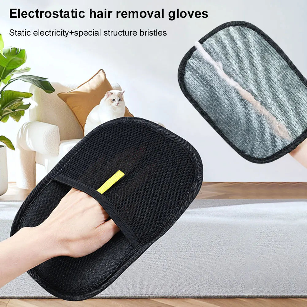 Pet Grooming Gloves - Hair Remover for Dogs & Cats