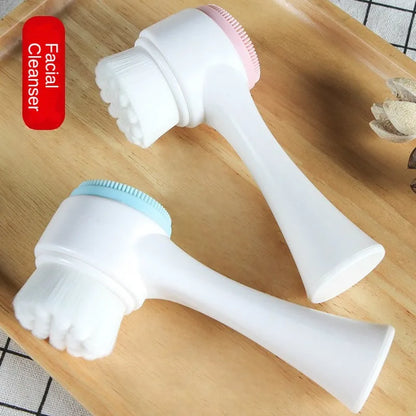 Silicone Facial Cleansing Brush - Double-Sided