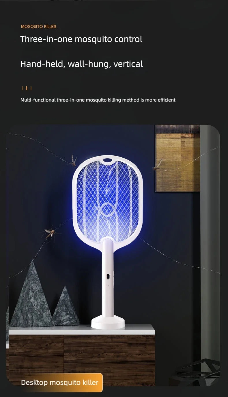 Electric Mosquito & Fly Swatter - 3-in-1 Bug Zapper