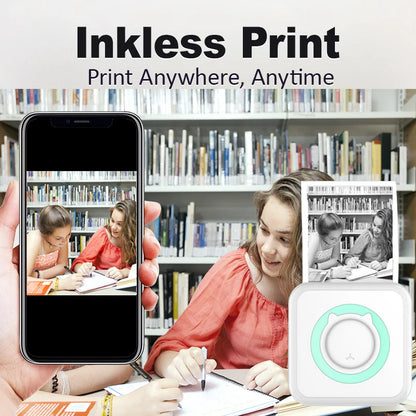 Portable Mini Thermal Printer - Wireless Bluetooth Photo & Label Printer