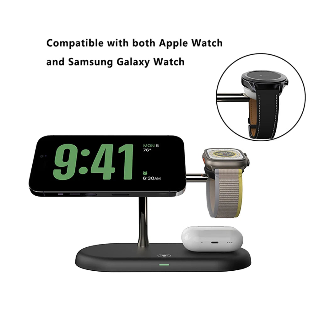 3-in-1 Wireless Charger Stand - Fast Charging Dock