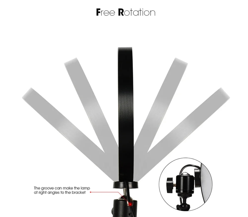 LED Ring Light - 10-Inch Tri-Color Tripod Kit