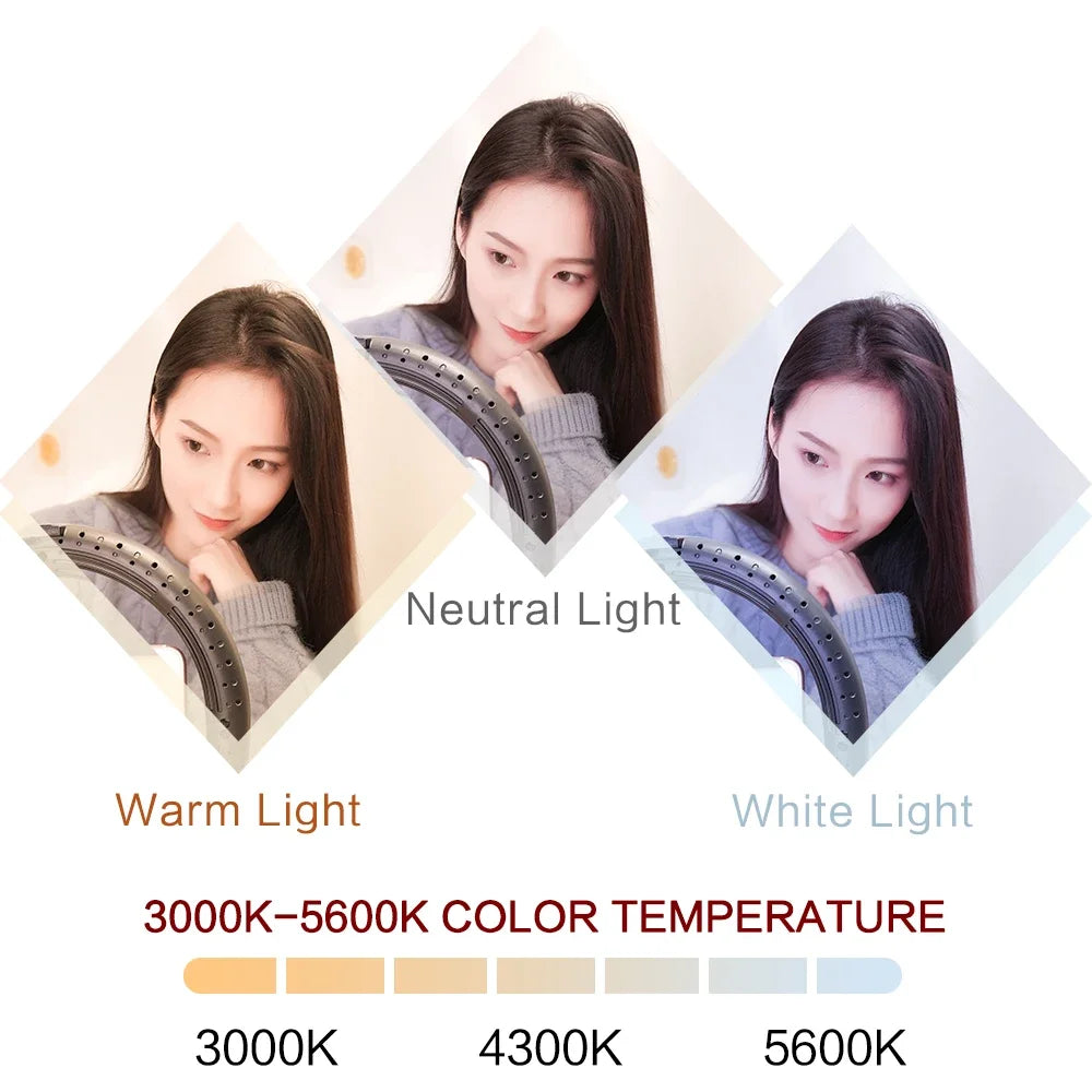 LED Ring Light - 10-Inch Tri-Color Tripod Kit