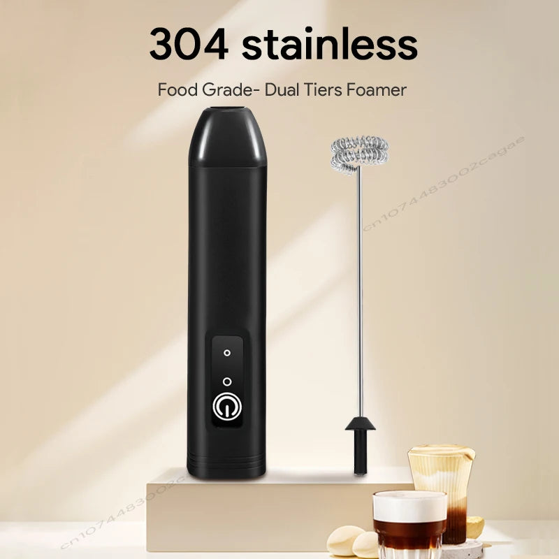 Rechargeable Electric Milk Frother - Handheld Coffee Whisk