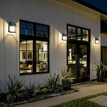 Solar Motion Sensor Outdoor Wall Lights - 2 Pack