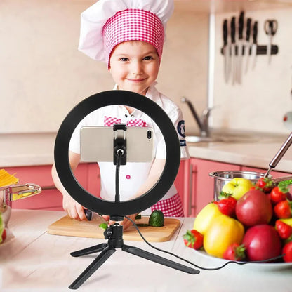LED Ring Light - 10-Inch Tri-Color Tripod Kit