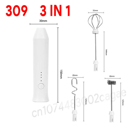 Rechargeable Electric Milk Frother - Handheld Coffee Whisk