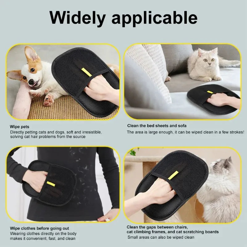 Pet Grooming Gloves - Hair Remover for Dogs & Cats