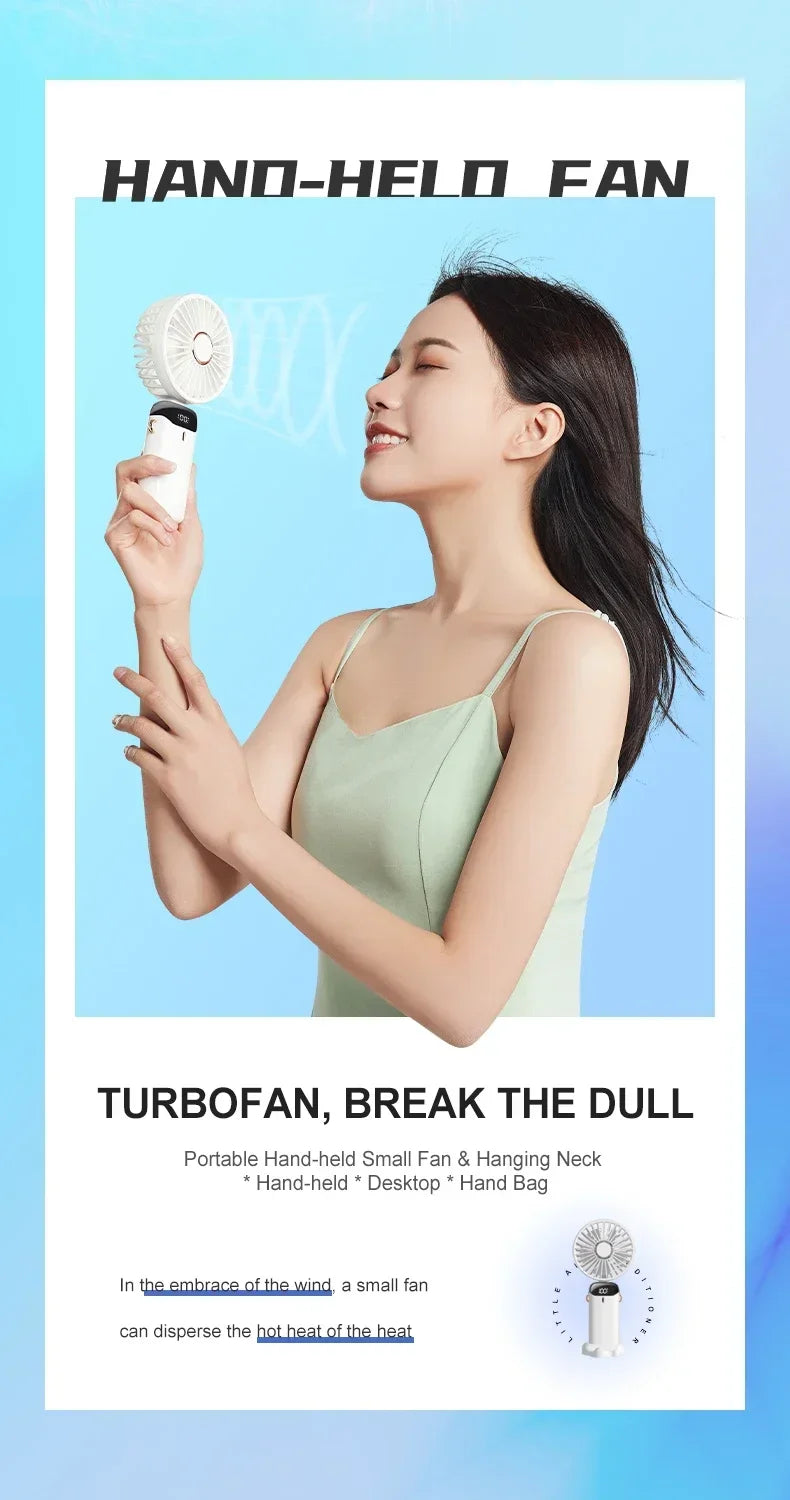 Handheld & Neck Fan - Rechargeable Bladeless Cooling Fan