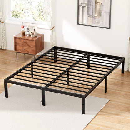 King Bed Frame - 14in Metal Bed Frame with Steel Slats