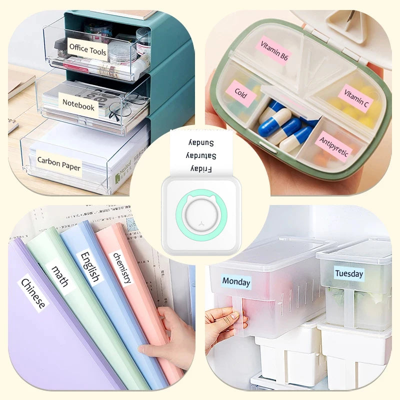 Portable Mini Thermal Printer - Wireless Bluetooth Photo & Label Printer