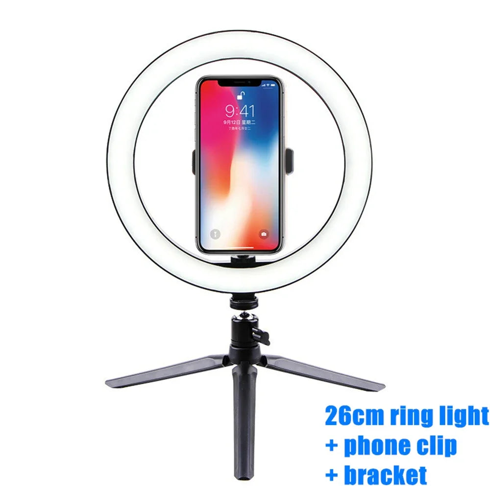 LED Ring Light - 10-Inch Tri-Color Tripod Kit