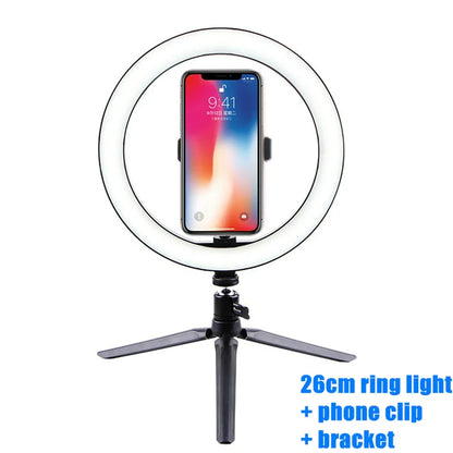 LED Ring Light - 10-Inch Tri-Color Tripod Kit