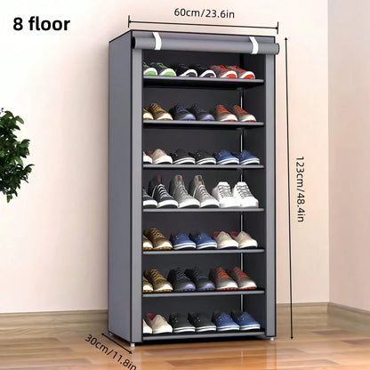 Tall Shoe Rack - 6, 8 or 10 Tier Fabric Shoe Storage