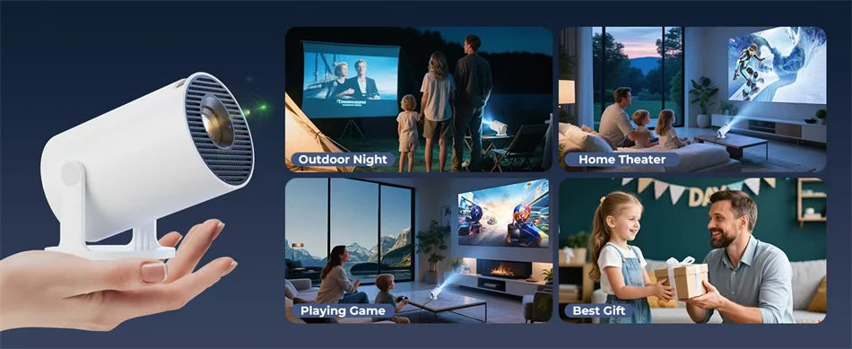 HY300 Smart Portable Projector - 4K Support, Android