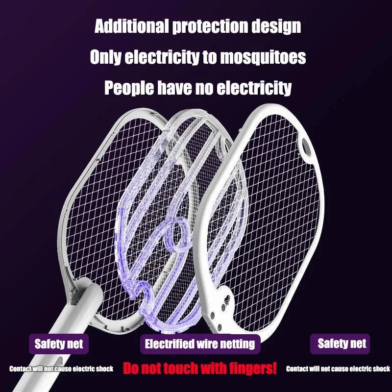 Electric Mosquito & Fly Swatter - 3-in-1 Bug Zapper