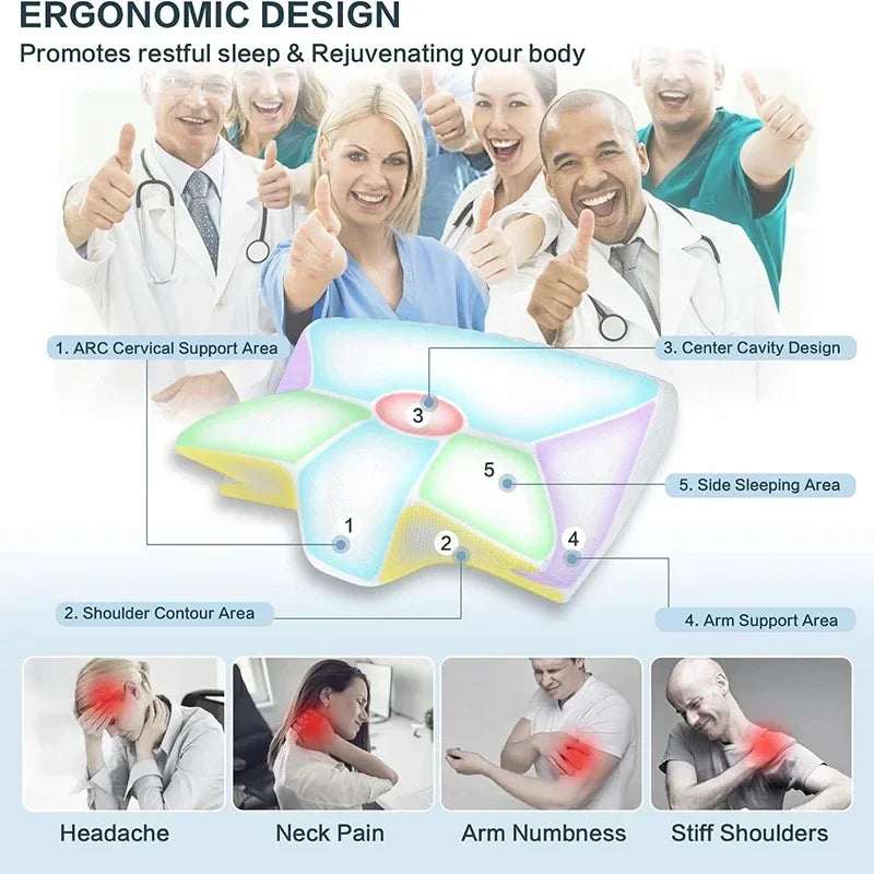Memory Foam Travel Neck Pillow - Ergonomic 2-in-1