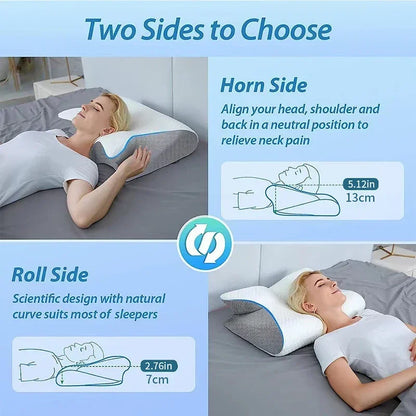 Memory Foam Travel Neck Pillow - Ergonomic 2-in-1